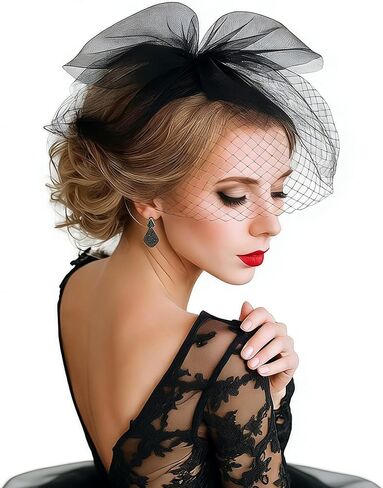 Ayliss Women Mesh Veils Bridal Birdcage Veil Short Wedding Face Veil with Clip Tulle Gothic Bride Halloween Costume Veil in Kuwait