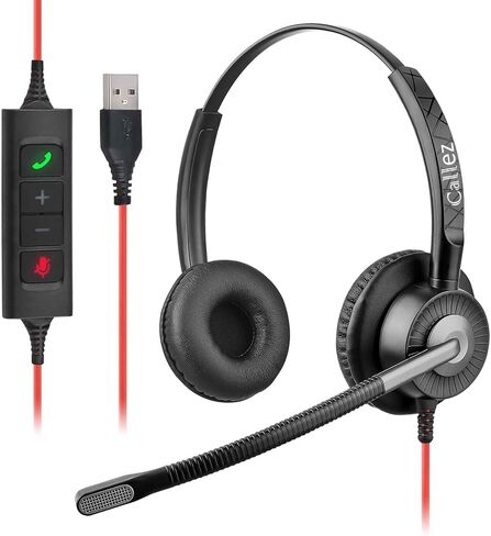 USB Headset with Microphone for Laptop, Ultra Comfort Wired Computer Headset with in-Line Controls for PC Mac, USB Headphones Work from Home, Office, Call Center, Classroom, Skype, Zoom in Saudi Arabia