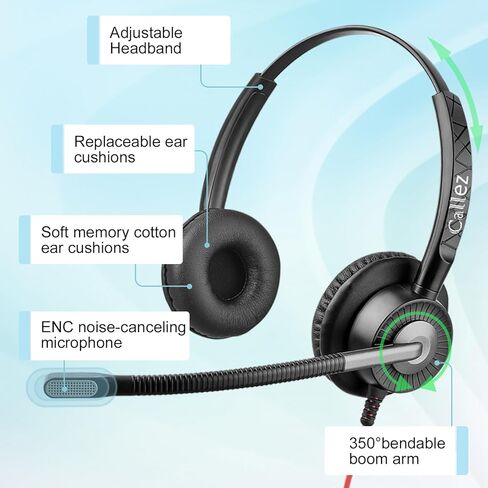 USB Headset with Microphone for Laptop, Ultra Comfort Wired Computer Headset with in-Line Controls for PC Mac, USB Headphones Work from Home, Office, Call Center, Classroom, Skype, Zoom in Saudi Arabia
