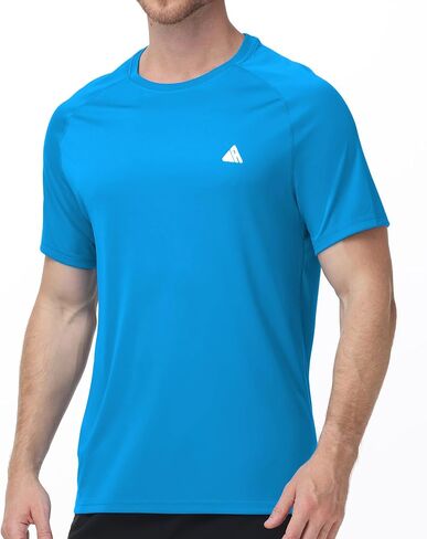تي شيرت ZITY للرجال بعامل حماية من الأشعة فوق البنفسجية 50+ Rash Guard بأكمام قصيرة، سريع الجفاف وخفيف الوزن للحماية من الشمس للتمرينات الرياضية in Kuwait