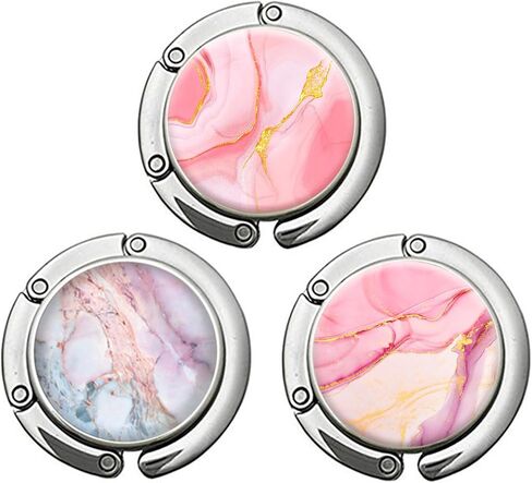 Foldable Purse Hook Handbag Hangers for Table Handbag Storage Folding Decor Table Hook,Women's Bag Handbag Hanger Holder (Marble 4 Pack) in Kuwait