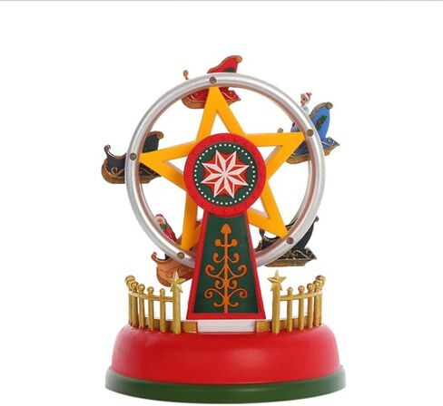 صندوق تشغيل الموسيقى Merry-Go-Round لعيد الميلاد المجيد المضيء الصغير للموسيقى عجلة فيريس متحركة لتزيين سطح المكتب الرومانسي in Saudi Arabia