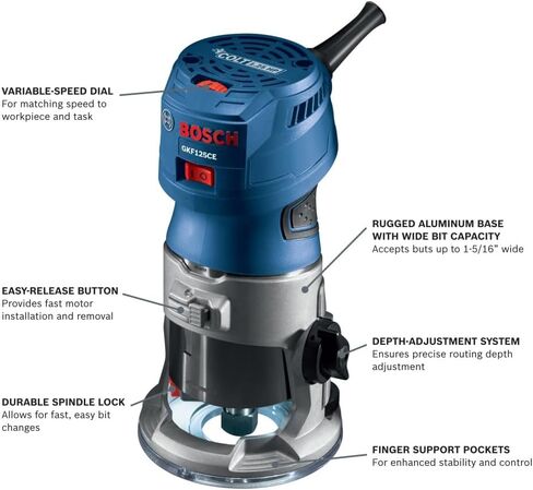 Bosch GKF125CEN Colt 1.25 HP (Max) Variable-Speed Palm Router Tool in Saudi Arabia