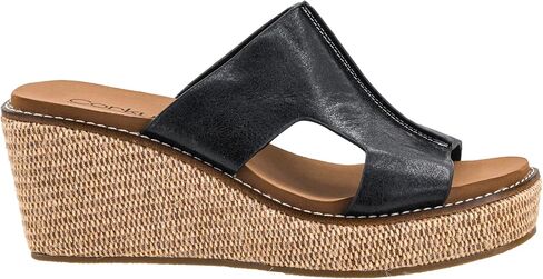 أحذية Corkys Footwear Kiss N Tell سهلة الارتداء للسيدات - تتميز بنعل داخلي مبطن من مادة EVA بتوقيع Corkys للارتداء طوال اليوم، وتصميم سهل الارتداء، وشريط علوي عصري على شكل حرف "H" in Kuwait