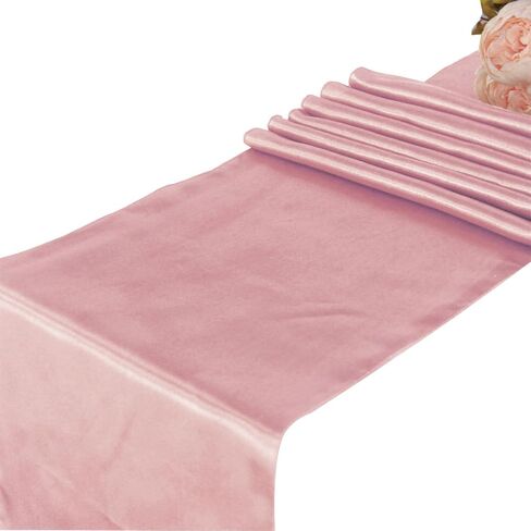WELMATCH Black Satin Table Runners Wedding Party - 5 pcs Banquet Event Decoration 12" x 108" in Kuwait