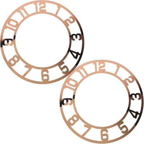 Vaguelly 2pcs Modern Mirror Clock Face: 9.82" Round Clock Face with Arab Numerals - Acrylic Mirrored Dial Panel for Crafts and Resin Art in Saudi Arabia