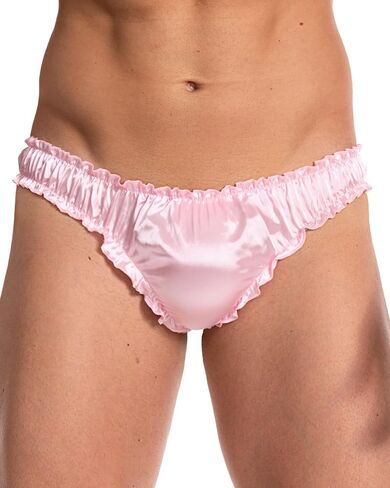 سراويل داخلية رجالي من Satini مكشكشة من الساتان Sissy Thong Tanga Knickers in Saudi Arabia