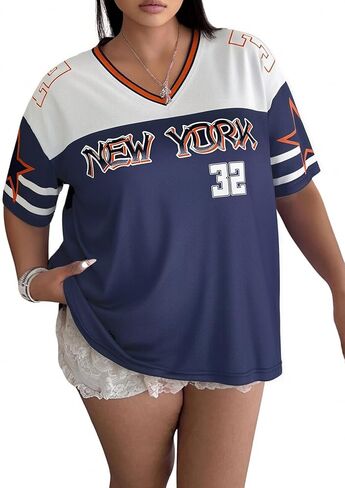 NANYUAYA Women's Plus Size Mardi Gras Oversized Shirt Fat Tuesday Carnival Top V Neck Festival Short Sleeve Party Tee in Kuwait