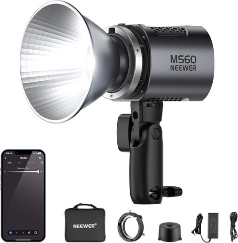 NEEWER FS150 LED Video Light 2.4G/APP Control, 130W 5600K COB Daylight Silent Photography Continuous Output Lighting 4 Precise Dimming Types 102000lux/1m CRI97+ 9 Effects Bowens Mount, US Plug in Kuwait