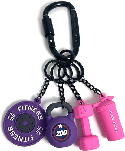 Dumbbell Barbell Kettlebell Keychain - Gym Bag Charms & Fitness Accessories for Women Men, Cute Keychains for Backpack Purse, Perfect Workout Gifts for Gym Lovers in Saudi Arabia