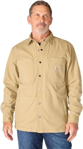 قميص Carhartt الرجالي المتين والمرن والمريح من القماش الكتاني المبطن بالصوف والمزود بغطاء أمامي من Jac in Saudi Arabia