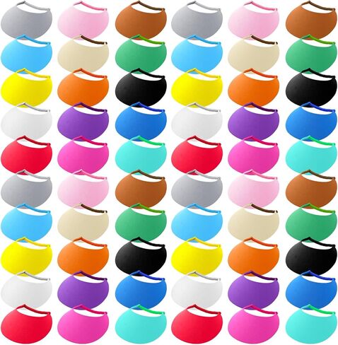150 Pcs Kids Foam Visor Bulk with Coil Bands for Kids 15 Assorted Colors Foam Visor Colorful Sun Visors Summer Hats Golf Party Hats Supplies Bulk for Boys Girls Women Crafts Running Camping in Saudi Arabia
