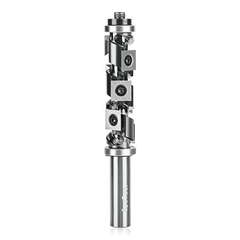 SpeTool Heavy Duty Carbide Insert Flush Trim Router Bit Top&Bottom Bearing with Coating 1/2 Inch Shank 32MM Cutting Diameter for Woodwork Trimming in Kuwait