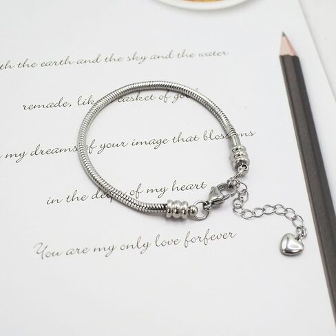Stainless Steel Snake Chain Bracelet for Men Women, 3mm Link Bracelet Birthday Christmas Jewelry Gift for Father Mother Her in Saudi Arabia