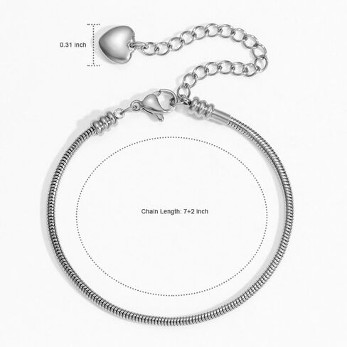 Stainless Steel Snake Chain Bracelet for Men Women, 3mm Link Bracelet Birthday Christmas Jewelry Gift for Father Mother Her in Saudi Arabia