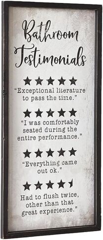 The Lakeside Collection Bathroom Word Search Wall Sign - Funny Farmhouse Art with Rustic, Vintage Style in Kuwait