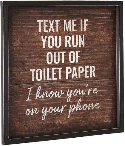 The Lakeside Collection Bathroom Word Search Wall Sign - Funny Farmhouse Art with Rustic, Vintage Style in Saudi Arabia