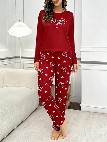 Women's Pajamas Sets Long Sleeve Lounge Warm Sleepwear 2 pieces Fall Clothes in Saudi Arabia