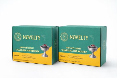 Novelty Quick Light Charcoal Discs – 100 Tablets (33mm) for Incense, Frankincense, Bakhoor & Resin Burners | Fast Lighting, Long Lasting & Clean Burning in Saudi Arabia