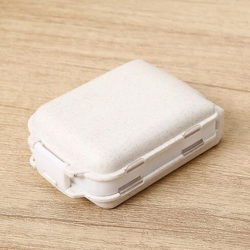 Weekly Pill Organizer for Travel - Compact Medicine Pill Box with Daily Compartments, Perfect for Travelers and Elderly(Beige) in Saudi Arabia