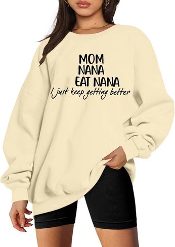 LUKYCILD Overstimulated Moms Club Sweatshirt for Women Mama Shirt Oversized Mom Life Pullover Casual Long Sleeve Tops in Saudi Arabia
