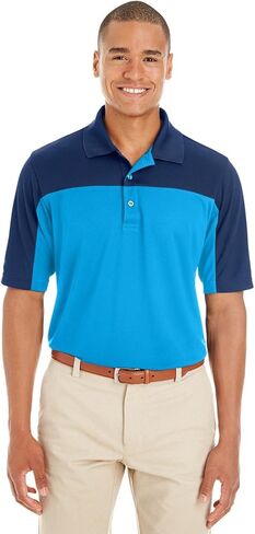 Ash City Men's Balance Colorblock Performance Piqu? Polo - TR Roy/CRBN 438 - XL in Saudi Arabia