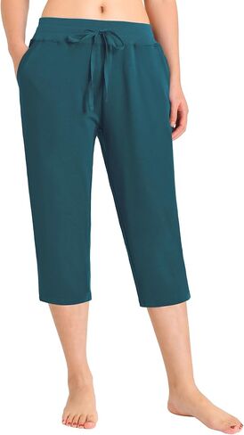 Weintee Women's Cotton Capri Pants with Pockets in Kuwait