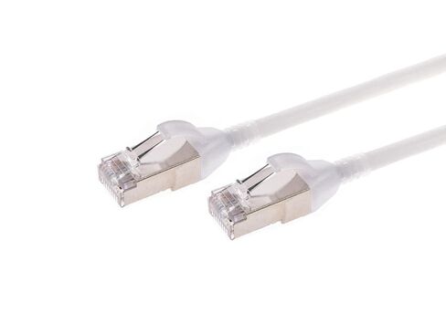 Monoprice Cat6A Ethernet Patch Cable - Snagless, Double Shielded, Component Level, 30AWG, 2 Feet, Black - SlimRun Series in Kuwait