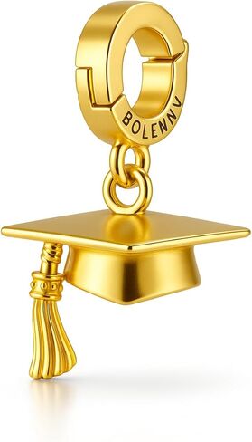 Graduation Hat Dangle Charm Pendant, 14K Gold Plated 925 Sterling Silver, Compatible with Pandora & Similar Charm Bead Bracelets, Necklaces & 2026 DIY Jewelry in Saudi Arabia