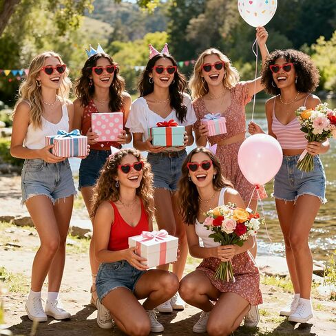 Geiserailie 8 قطع Galentines Day Party Favors نظارات شمسية على شكل قلب مع بطاقات لGalentines Valentines Exchange Gifts حافة حمراء عين القطة على شكل قلب نظارات شمسية للفتيات السيدات هدايا الحفلات in Saudi Arabia