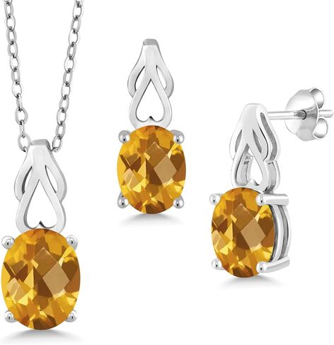 GEM Stone King 925 Sterling Silver Twilight Orange Mystic Quartz kartz jewelry and arics jewelry for women | 5.40 CTTW | بيضاوي 9x7 | الأحجار الكريمة المولد | بسلسلة 18 بوصة in Saudi Arabia