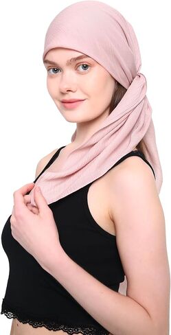 وشاح رأس مربع – نمط تأثير خشبي فيسكوز ناعم للنساء لتساقط الشعر والثعلبة والعلاج الكيميائي in Saudi Arabia