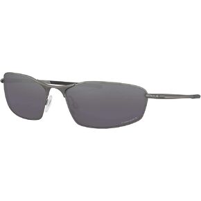 Oakley Men's OO4141 Whisker Oval Sunglasses, Matte Black/Prizm Black Polarized, 60 mm in Saudi Arabia