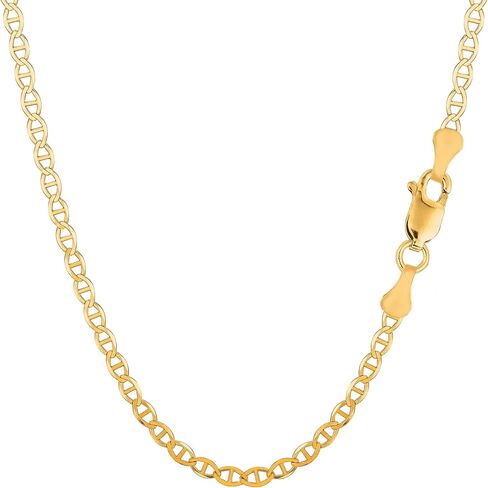 Jewelry Affairs 14K Yellow Gold Filled Solid Mariner Chain Necklace, 3.2mm Wide in Saudi Arabia