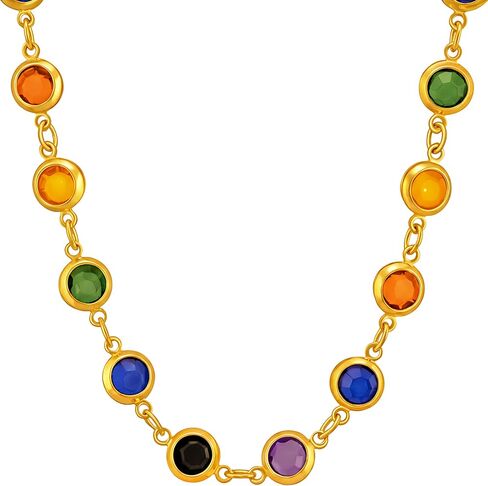 قلادة سلسلة خرز ملونة للنساء من LIFETIME JEWELRY مطلية بالذهب الحقيقي عيار 24 قيراط in Saudi Arabia
