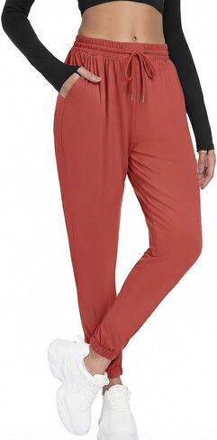 Women Joggers with Pockets, Ultra-Soft Comfortable Lightweight Drawstring Womens Sweatpants for Workout Gym and Jogging in Saudi Arabia