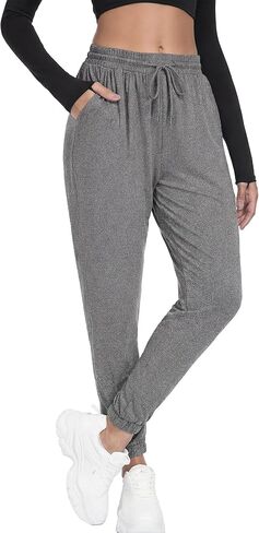 Women Joggers with Pockets, Ultra-Soft Comfortable Lightweight Drawstring Womens Sweatpants for Workout Gym and Jogging in Saudi Arabia