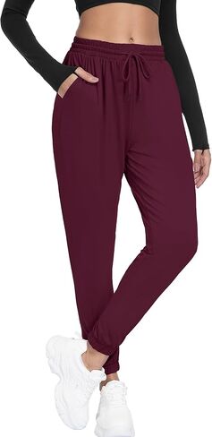 Women Joggers with Pockets, Ultra-Soft Comfortable Lightweight Drawstring Womens Sweatpants for Workout Gym and Jogging in Saudi Arabia