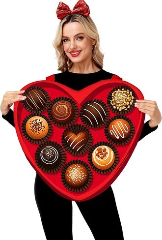 AOBUTE Unisex Adult Valentine Costume Women Men Heart Romantic Outfits in Saudi Arabia