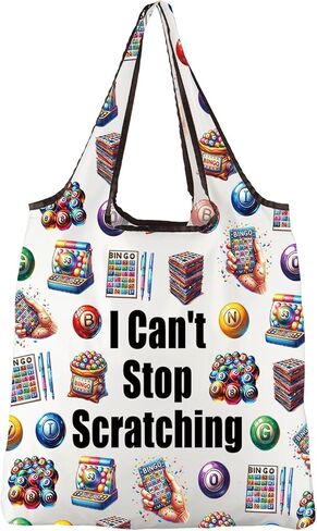 JXGZSO Funny Lottery Scratching Gift I Can't Stop Scratching Makeup Bag Casino Scratch Off Bag Scratch Ticket Gift For Casino Lover Lottery player (Lotto ticket shopping black) in Saudi Arabia