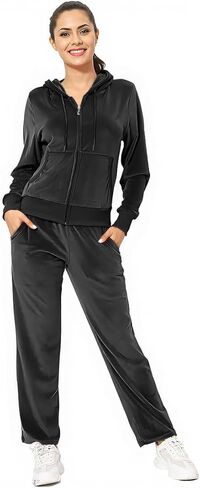 Tracksuit 2 Pieces Joggers Outfits for Women Jogging Sweatsuits Set in Kuwait
