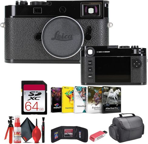 كاميرا Leica M11 Rangefinder (أسود) (20200) + بطاقة ذاكرة سعة 64 جيجابايت + برنامج Corel Photo + قارئ بطاقات + حافظة + حامل ثلاثي مرن + طقم تنظيف + محفظة ذاكرة in Saudi Arabia