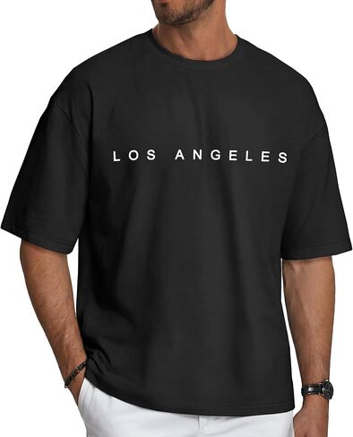 rosemia Oversized Tshirts for Men Crewneck Graphic Tees Basic Short Sleeve Loose Fit Tops in Saudi Arabia