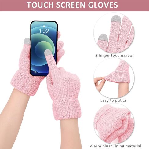 Aneco Winter Warm Knitted Scarf Beanie Hat and Gloves Set Men & Women's Soft Stretch Hat Scarf and Mitten Set in Kuwait