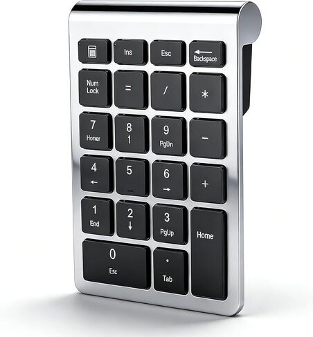 Zunate RF304 22 مفتاح لوحة مفاتيح رقمية، توصيل USB وتشغيل لوحة مفاتيح لاسلكية صغيرة مع جهاز استقبال، لوحة مفاتيح رقمية مريحة لنظام Android/Windows/OS (رمادي حديدي) in Kuwait