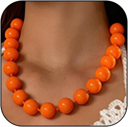 قلادة مطرزة مكتنزة للنساء خرز كبير قلادة مطرزة مكتنزة مجوهرات بوهو خمر in Kuwait