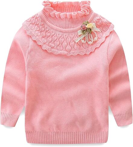 Mud Kingdom Cute Little Girls Comfort Rib Knit Sweater Mock Neck in Saudi Arabia