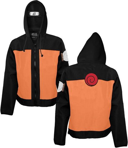 Ripple Junction Naruto Shippuden Men's Hooded Sweatshirt Anime Cosplay Costume Forehead Protector Officially Licensed in Saudi Arabia