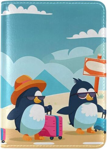 حافظة جواز السفر الجلدية الصيفية من ALAZA Hipster Penguin للسفر بجيب واحد in Kuwait