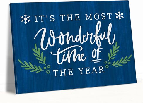 AEHIE Christmas Wall Art Decor,Christmas Wall Decorations,Farmhouse Xmas Decor Framed Canvas Wall Art For Office Kitchen,It's The Most Wonderful Time Of The Year Wall Decor 11x14 in Saudi Arabia